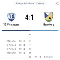 Erste Mannschaft gewinnt Heimspiel gegen Henneberg