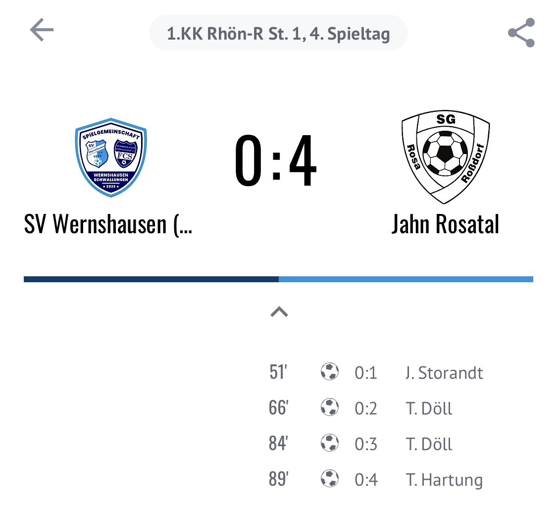 2. Mannschaft verliert gegen die SG Rosa/Roßdorf