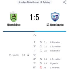 Erste Mannschaft schlägt die SG Oberschönau/Unterschönau