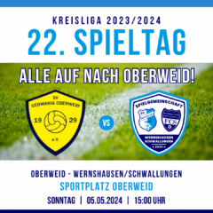 22. Spieltag Kreisliga Rhön-Rennsteig 2023/2024