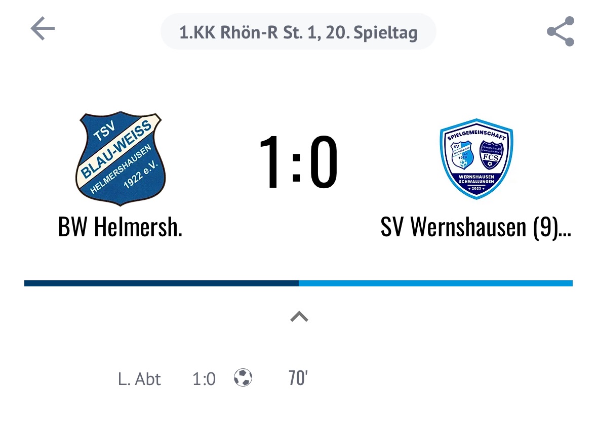 Zweite Mannschaft unterliegt Helmershausen knapp
