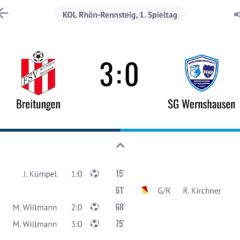 Breitungen gewinnt das Derby gegen unsere SG klar mit 3:0