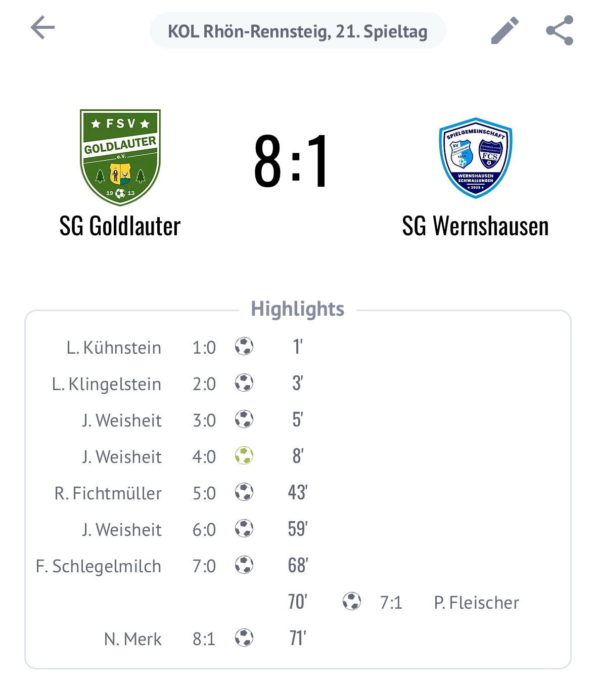 Erste Mannschaft geht in Goldlauter unter