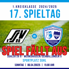 17. Spieltag 1. Kreisklasse Rhön-Rennsteig 2024/2025