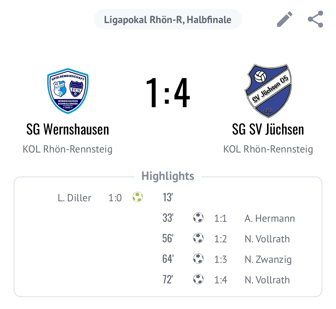 Aus im Pokalhalbfinale