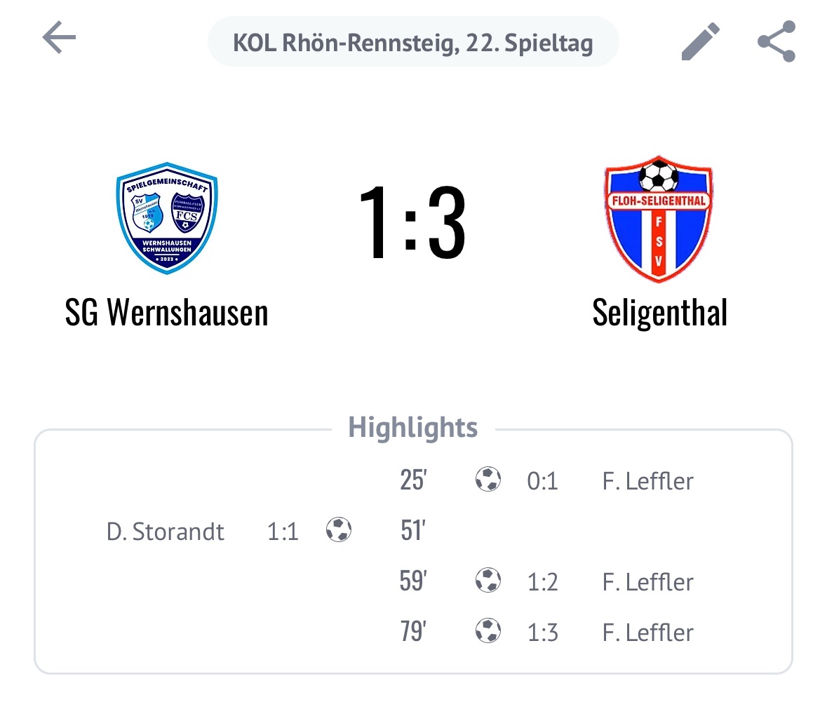 Erste Mannschaft verliert ihr letztes Heimspiel in Wernshausen