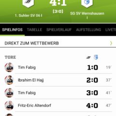 Erste Mannschaft verliert in Suhl 4:1