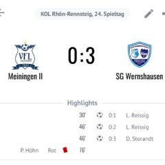 1. Mannschaft gewinnt gegen die Reserve von Meiningen