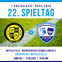 22. Spieltag 1. Kreisklasse Rhön-Rennsteig 2024/2025