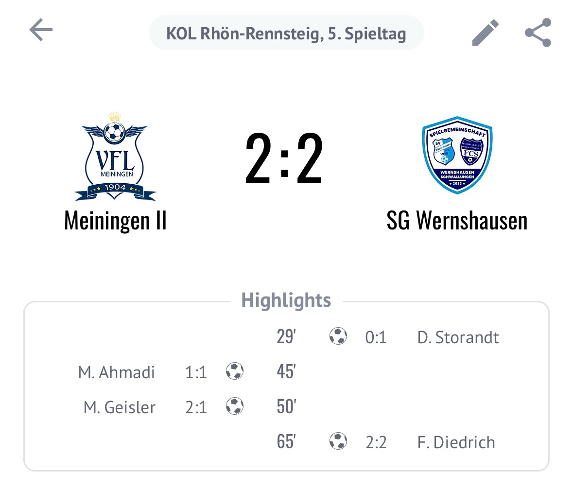 1. Mannschaft spielt unentschieden