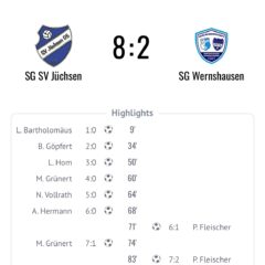 Deutliche Pleite für 1. Mannschaft gegen Jüchsen