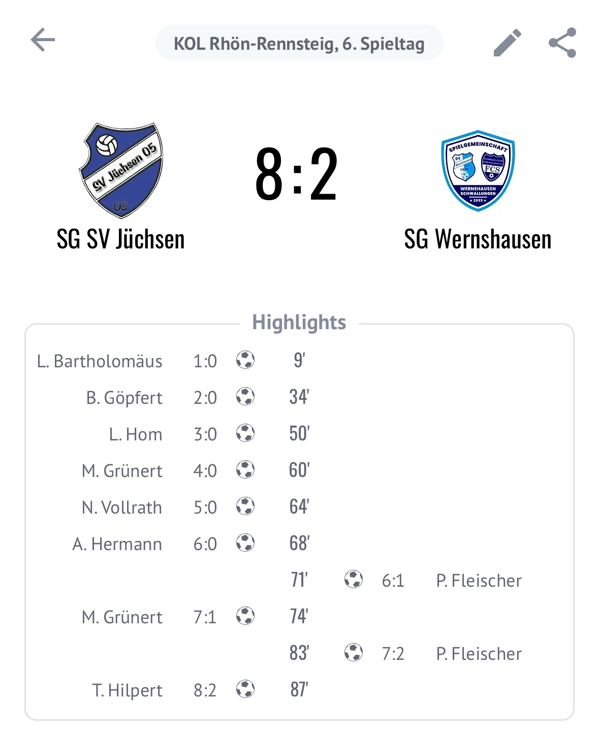 Deutliche Pleite für 1. Mannschaft gegen Jüchsen