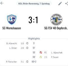 Erste Mannschaft holt 3 Punkte gegen Oepfershausen