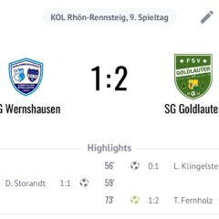 Erste Mannschaft mit knapper Heimniederlage gegen Goldlauter
