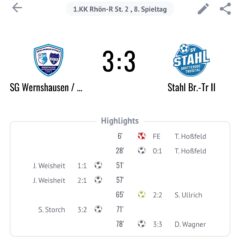 Zweite Mannschaft holt Punkt gegen Trusetal/Brotterode