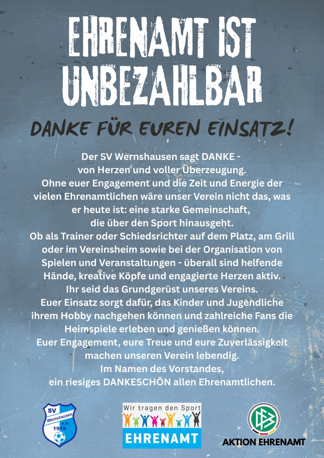 Ehrenamt ist unbezahlbar