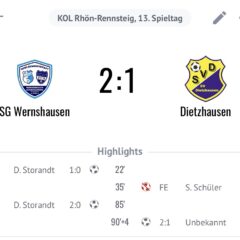 Erste Mannschaft holt 3 Punkte gegen Dietzhausen