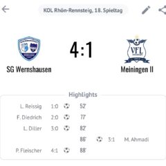 Erste Mannschaft gewinnt gegen Meiningen