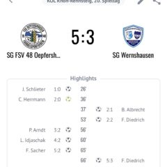 Erste Mannschaft verliert gegen Oepfershausen