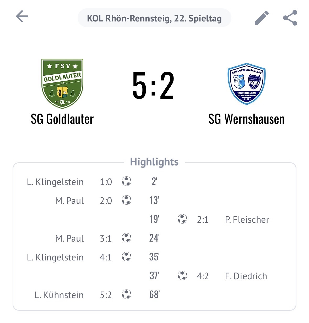 Auswärtsniederlage für 1. Mannschaft