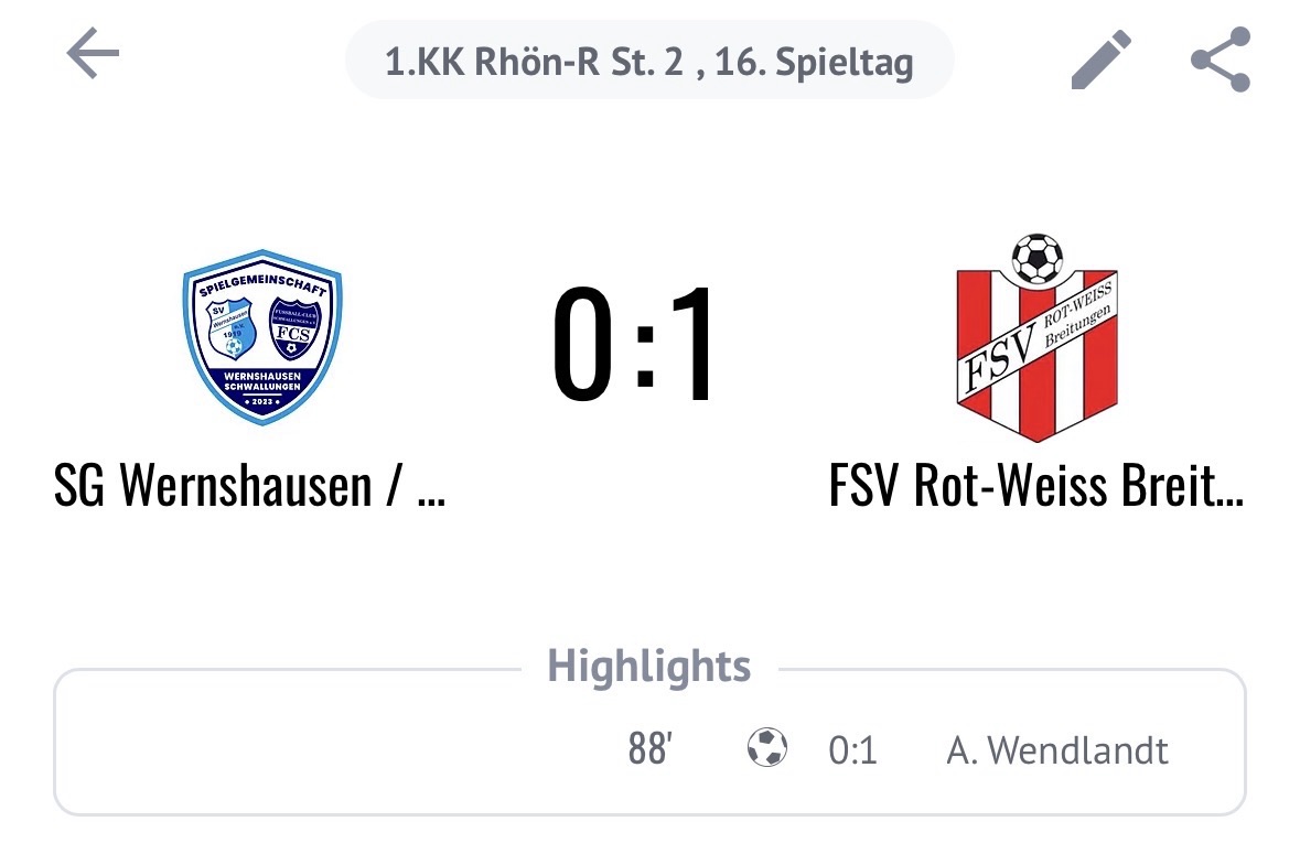 Zweite verliert Derby gegen Breitungen