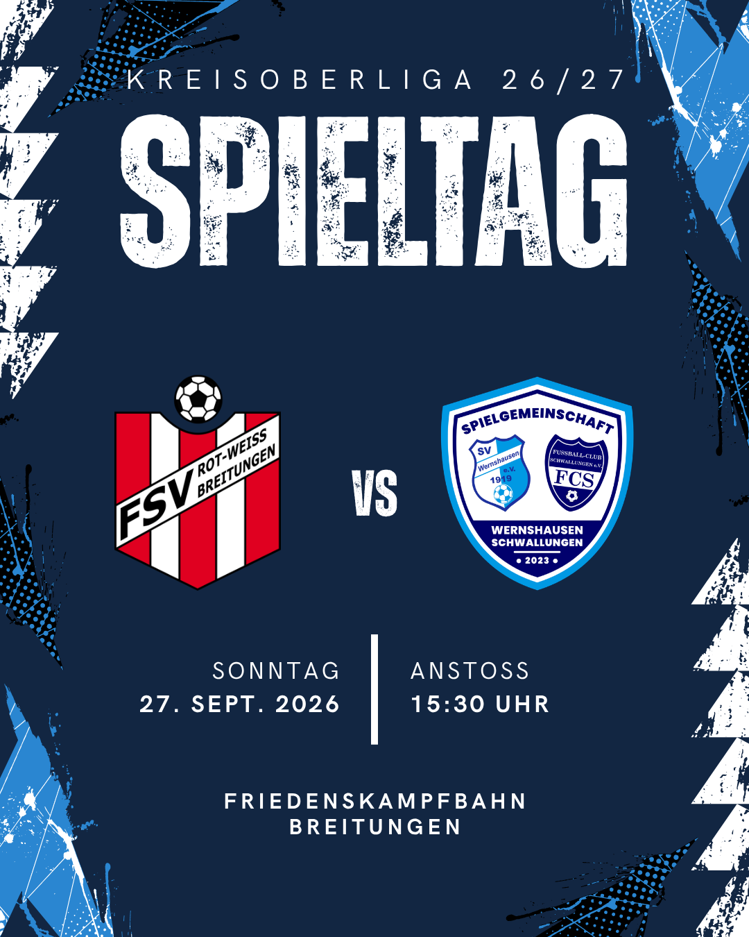 Erste Mannschaft trifft im Derby auf Breitungen