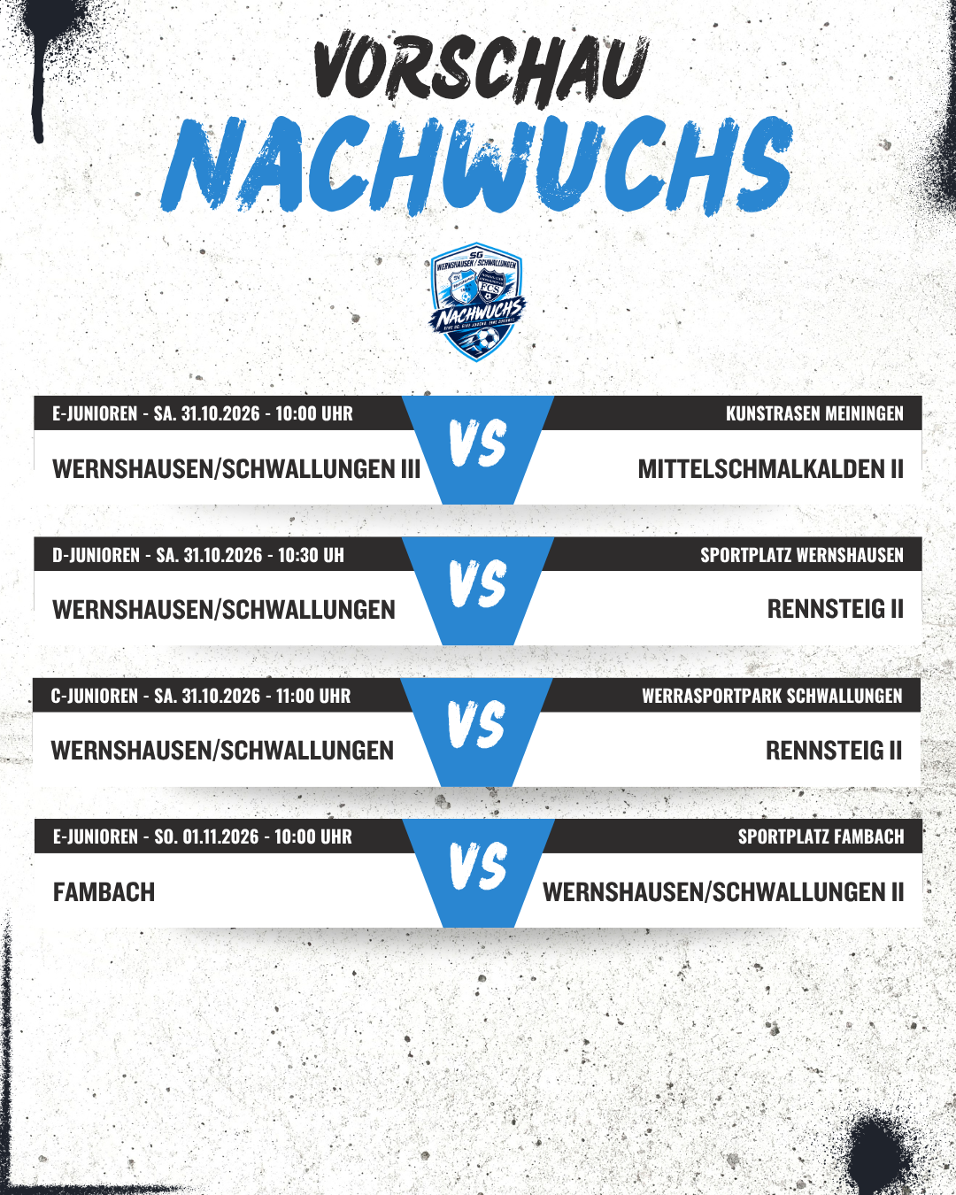Spielansetzungen Nachwuchs